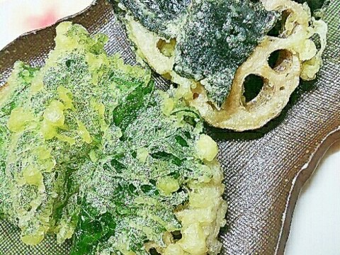 レンコンの大葉巻き＆焼きのり巻きの天ぷら